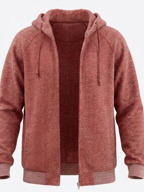 Sitka Hoodie Mens Extra Large Red Heathered Full Zip Fleece Hooded Heavyweight